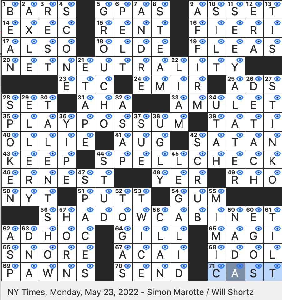 recently dated nyt crossword