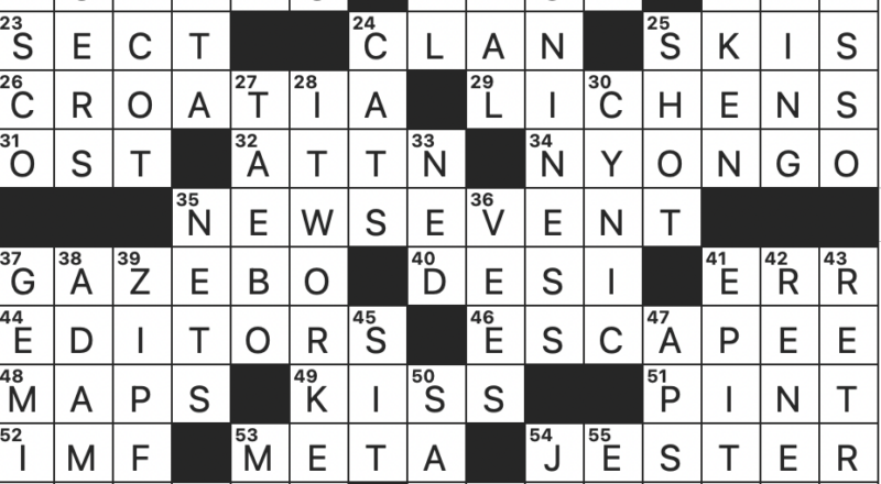 Rex Parker Does The NYT Crossword Puzzle German Sunrise Direction TUE 5 23 23 Dada Artist Jean Poets 10 Serves Drinks Karate like Exercise Program