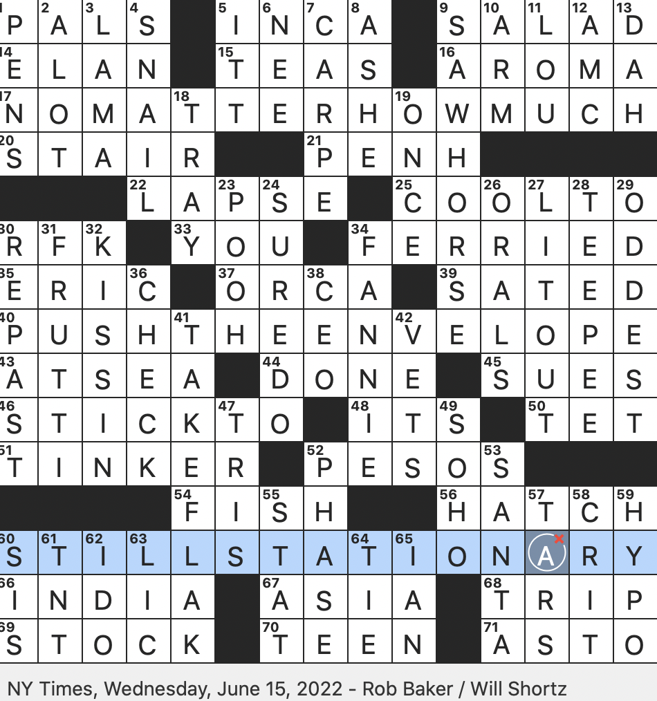 Rex Parker Does The NYT Crossword Puzzle Heroine Prior Of The Divergent Series WED 6 15 22 Epitome Of Slowness Start Of A Punny Quip With Two Correct Answers Where Rex Parker Does The NYT Crossword Puzzle Heroine Prior Of The Divergent Series WED 6 15 22 Epitome Of Slowness Start Of A Punny Quip With Two Correct Answers Where