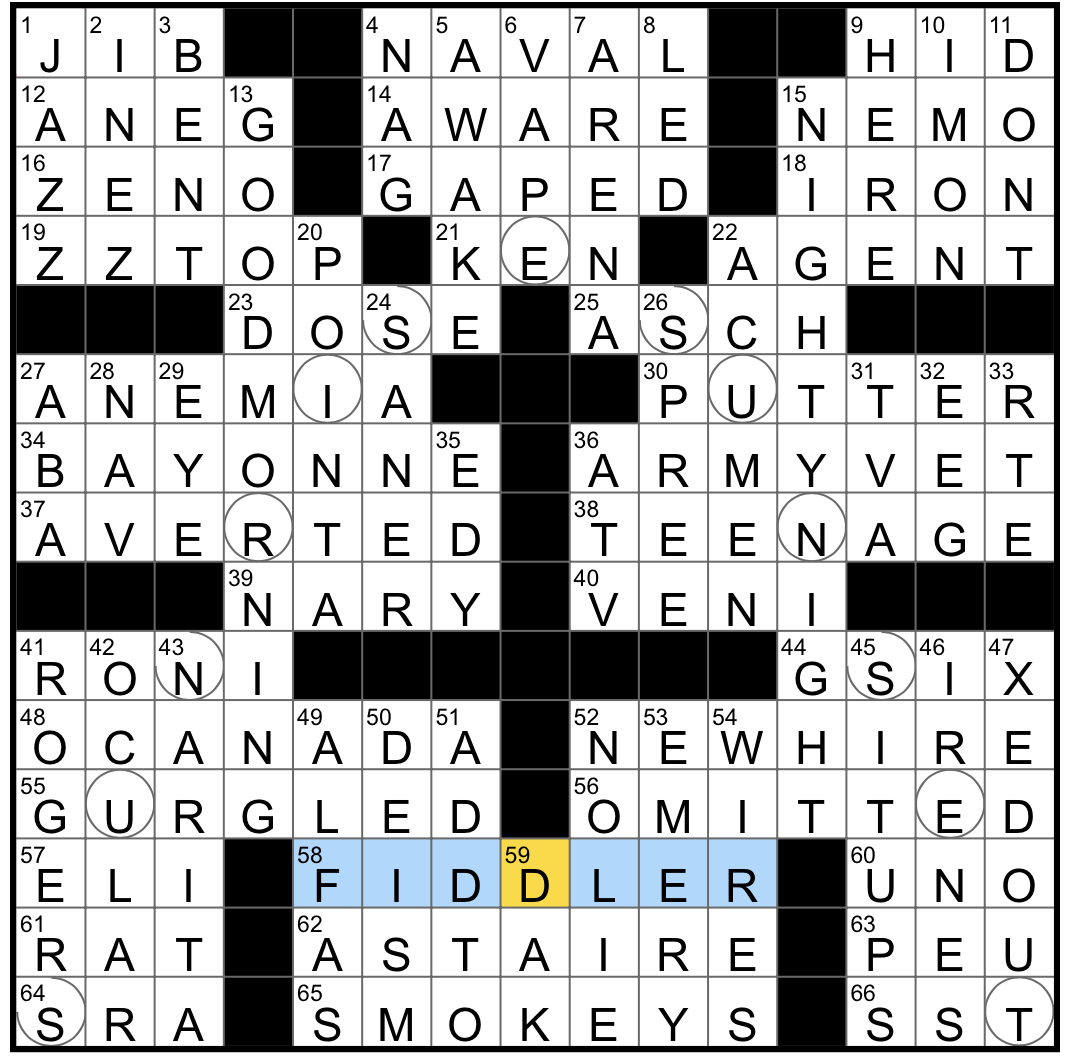 showing more false bashfulness crossword