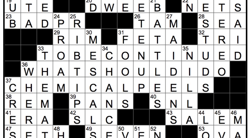 Rex Parker Does The NYT Crossword Puzzle Oklahoma Tribe Originally From The Southeast FRI 7 12 19 Advice Column Query This Isn t Over Means Of Interstellar Travel