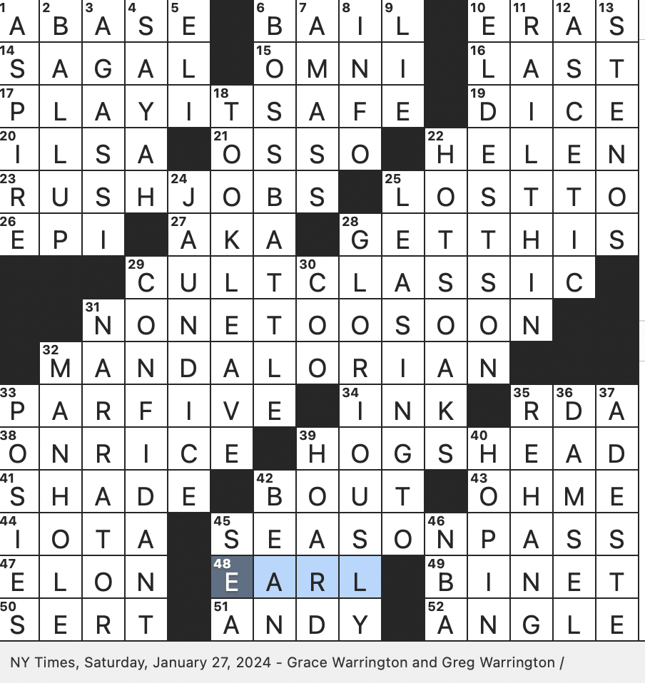 Rex Parker Does The NYT Crossword Puzzle Pioneer In IQ Testing SAT 1 27 24 Life Phases In Social Media Lingo Large Wine Cask Bug long limbed Predatory Insect Rex Parker Does The NYT Crossword Puzzle Pioneer In IQ Testing SAT 1 27 24 Life Phases In Social Media Lingo Large Wine Cask Bug long limbed Predatory Insect