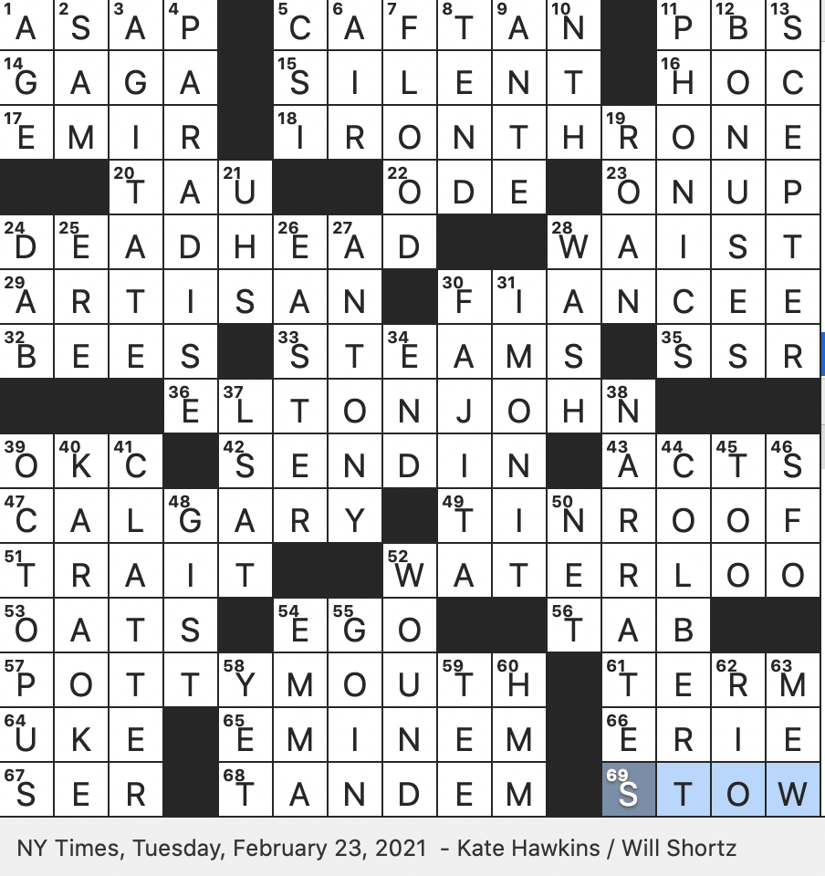 Rex Parker Does The NYT Crossword Puzzle Seat For The Ruler Of The Seen Kingdoms Of Westeros TUE 2 23 21 One Using Crude Language Rex Parker Does The NYT Crossword Puzzle Seat For The Ruler Of The Seen Kingdoms Of Westeros TUE 2 23 21 One Using Crude Language