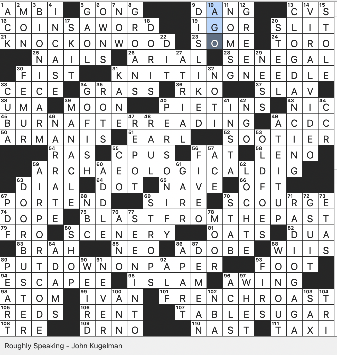 insult crossword clue