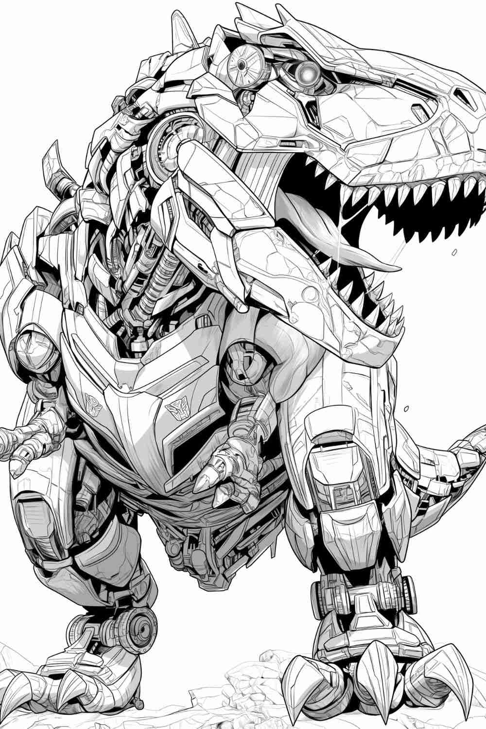 Robot Dino T Rex Coloring Page Free Printable For Kids Teens Robot Dino T Rex Coloring Page Free Printable For Kids Teens