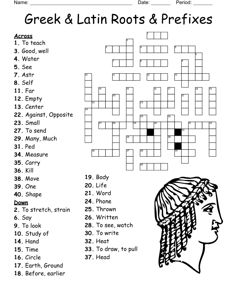 Root Words Prefixes Crossword WordMint