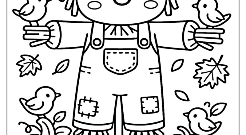 Scarecrow Coloring Pages Free PDF To Download And Print