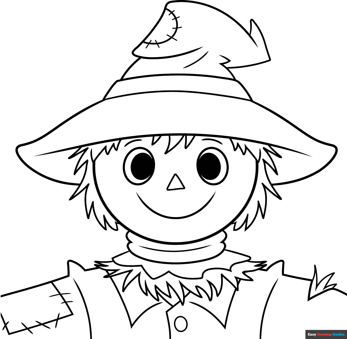 Scarecrow Face Coloring Page Easy Drawing Guides Scarecrow Face Coloring Page Easy Drawing Guides