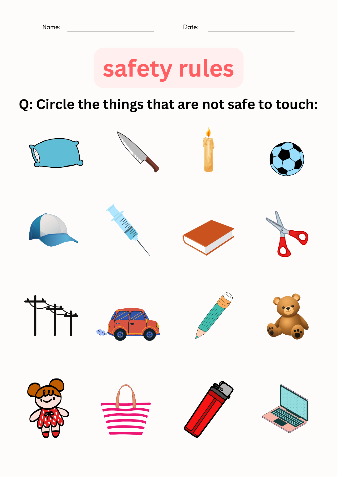 lab safety worksheet