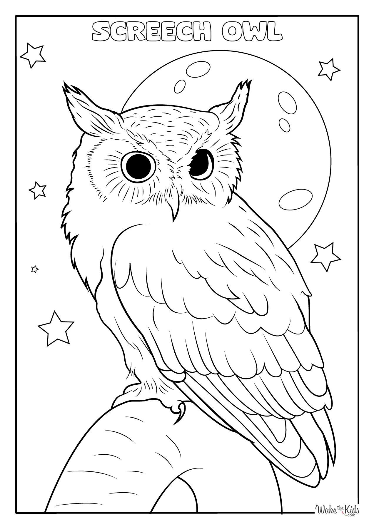 Screech Owl Coloring Pages Free Printable PDFs WakeTheKids