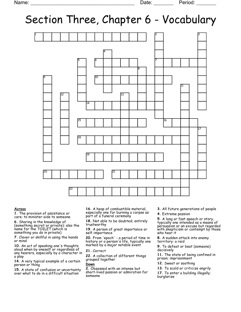 intense passion crossword