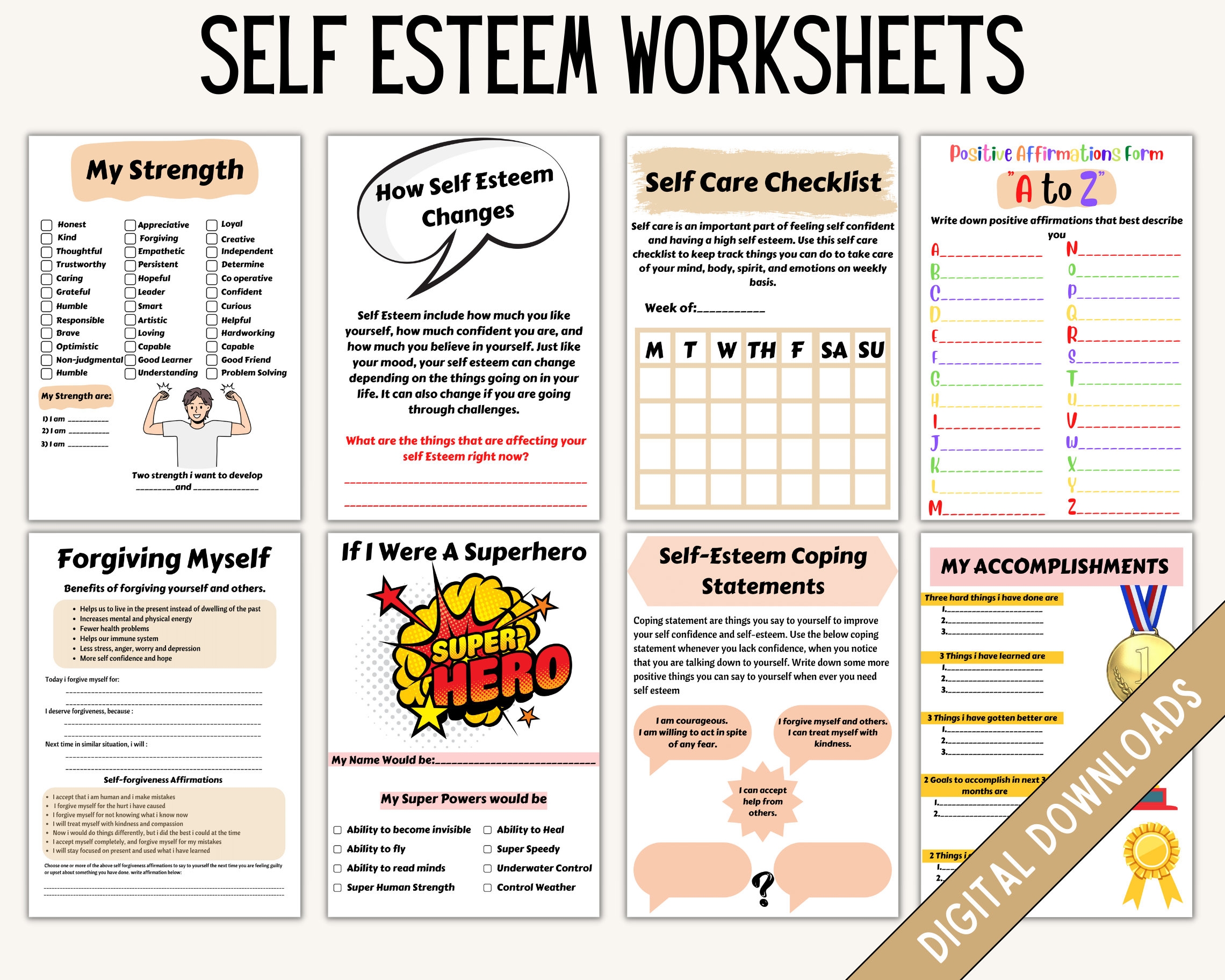 Self Esteem Workbook CBT DBT Therapy Worksheets PDF Etsy Self Esteem Workbook CBT DBT Therapy Worksheets PDF Etsy