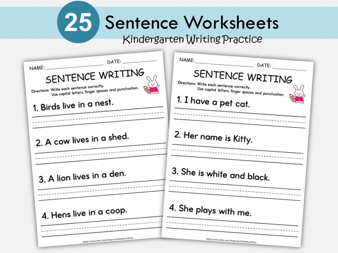 kindergarten worksheets writing