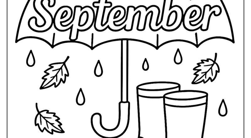 September Coloring Pages Free PDF To Download And Print