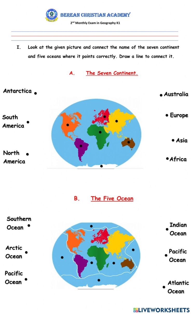 Seven Continent And Five Ocean Worksheet Seven Continent And Five Ocean Worksheet