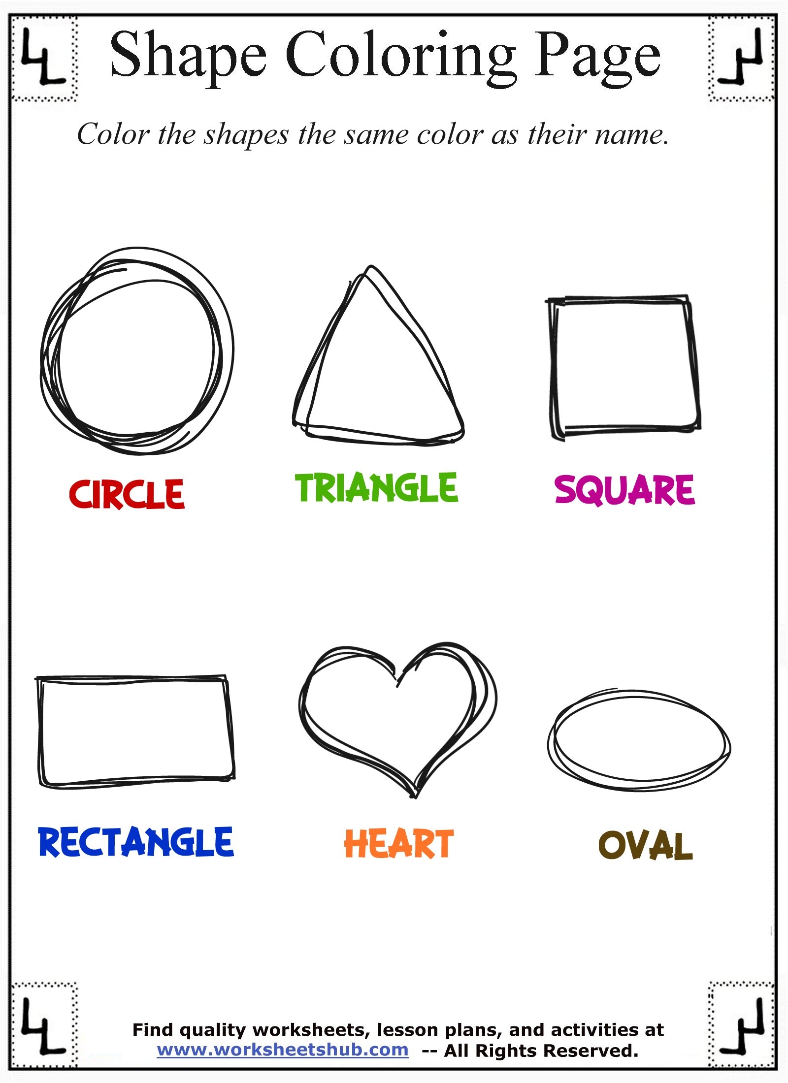 shapes coloring pages