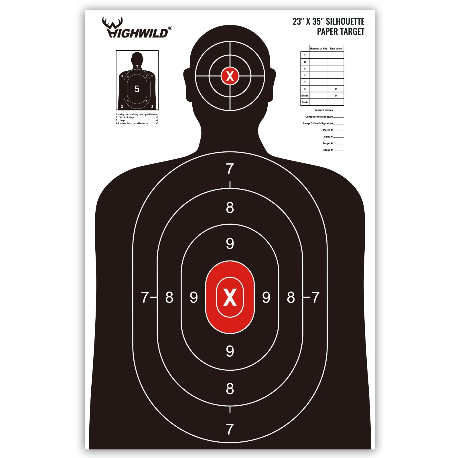 Shooting Range Silhouette Paper Target 23X35 For Handguns Rifles Airguns BB Guns EBay