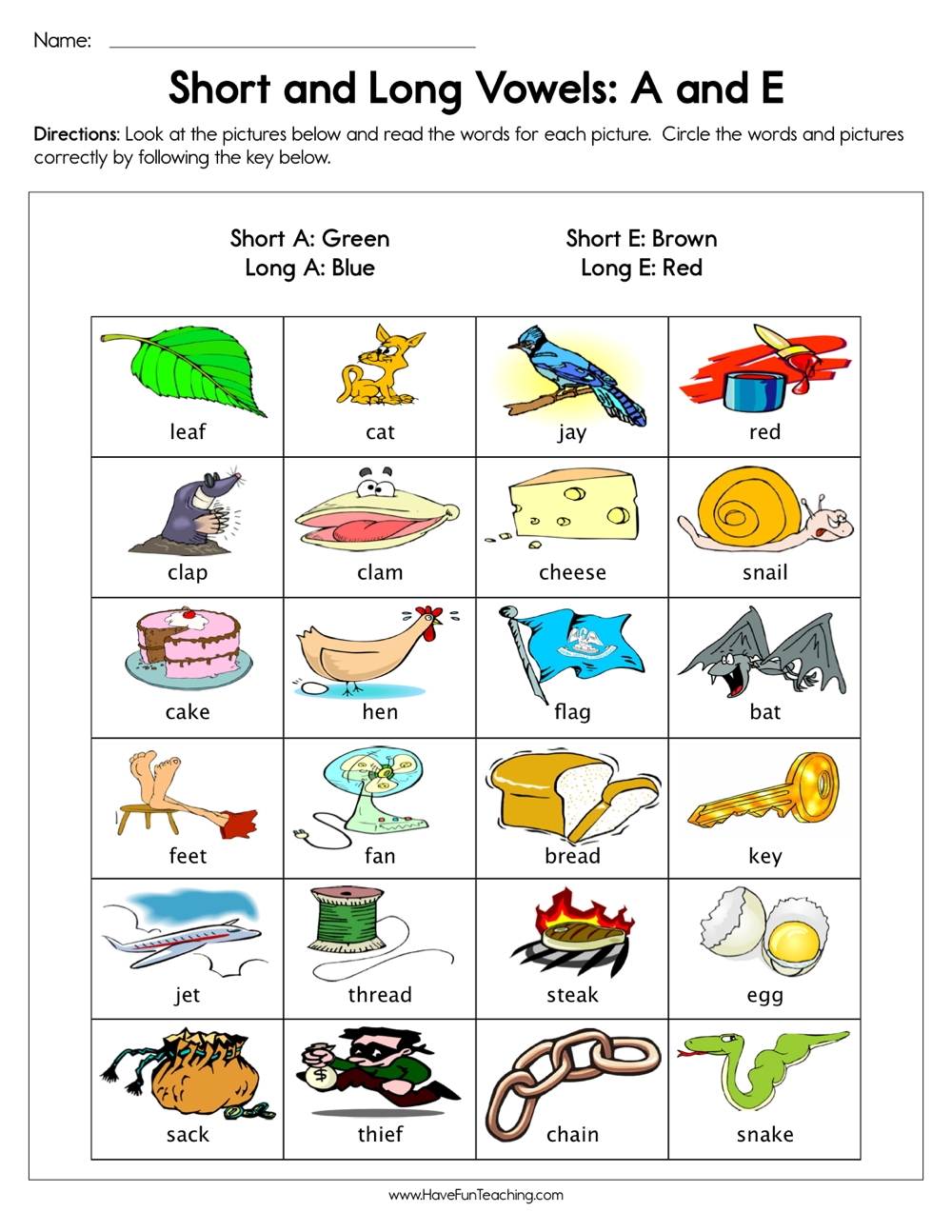 short vowel sounds worksheets