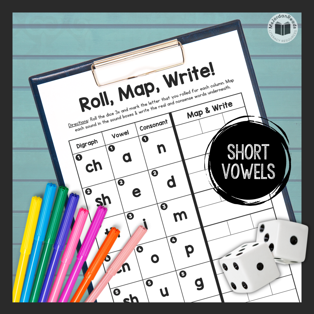 Short Vowel Word Mapping Roll Map Write Set 1 MsJordanReads