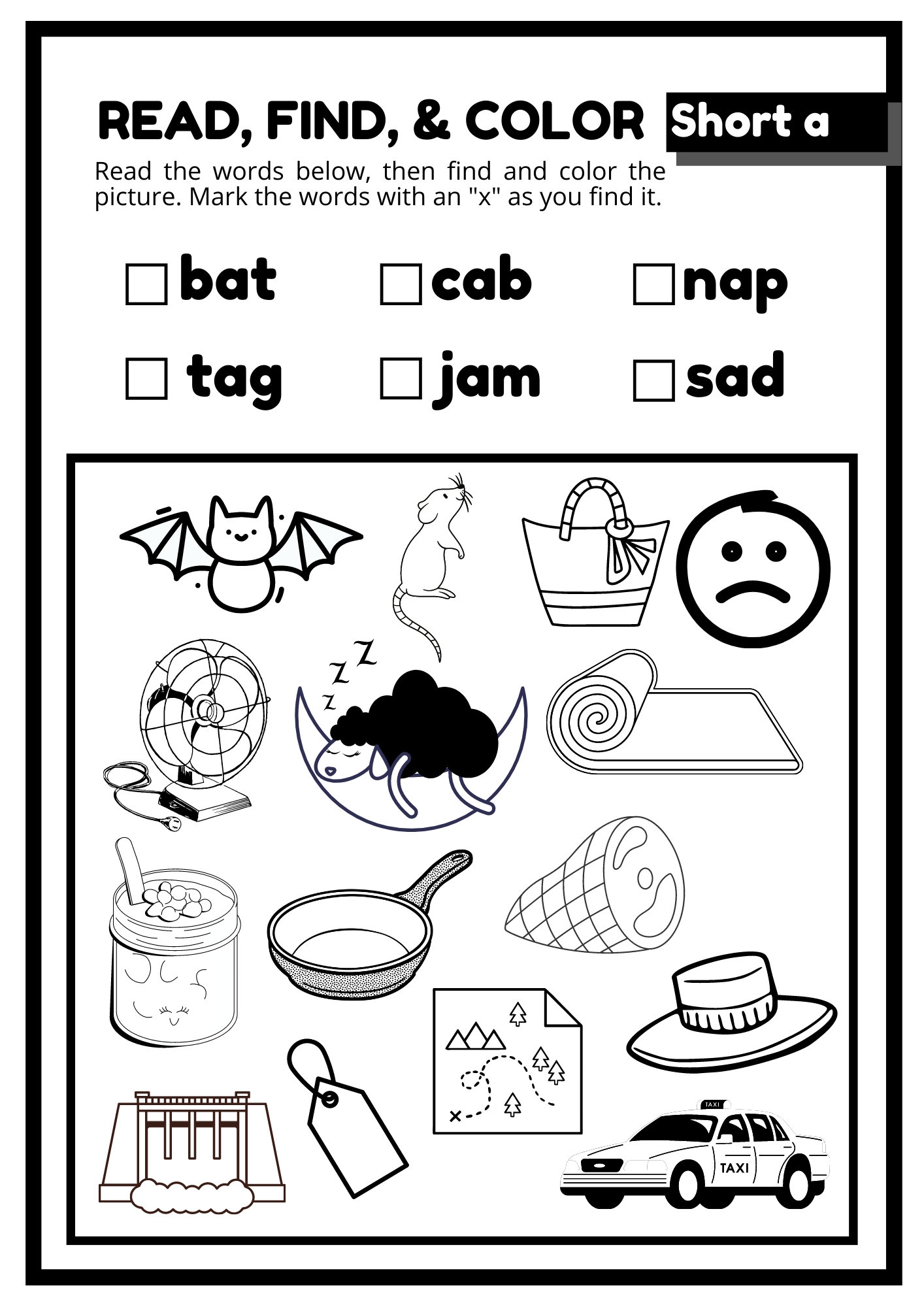 short vowel worksheets