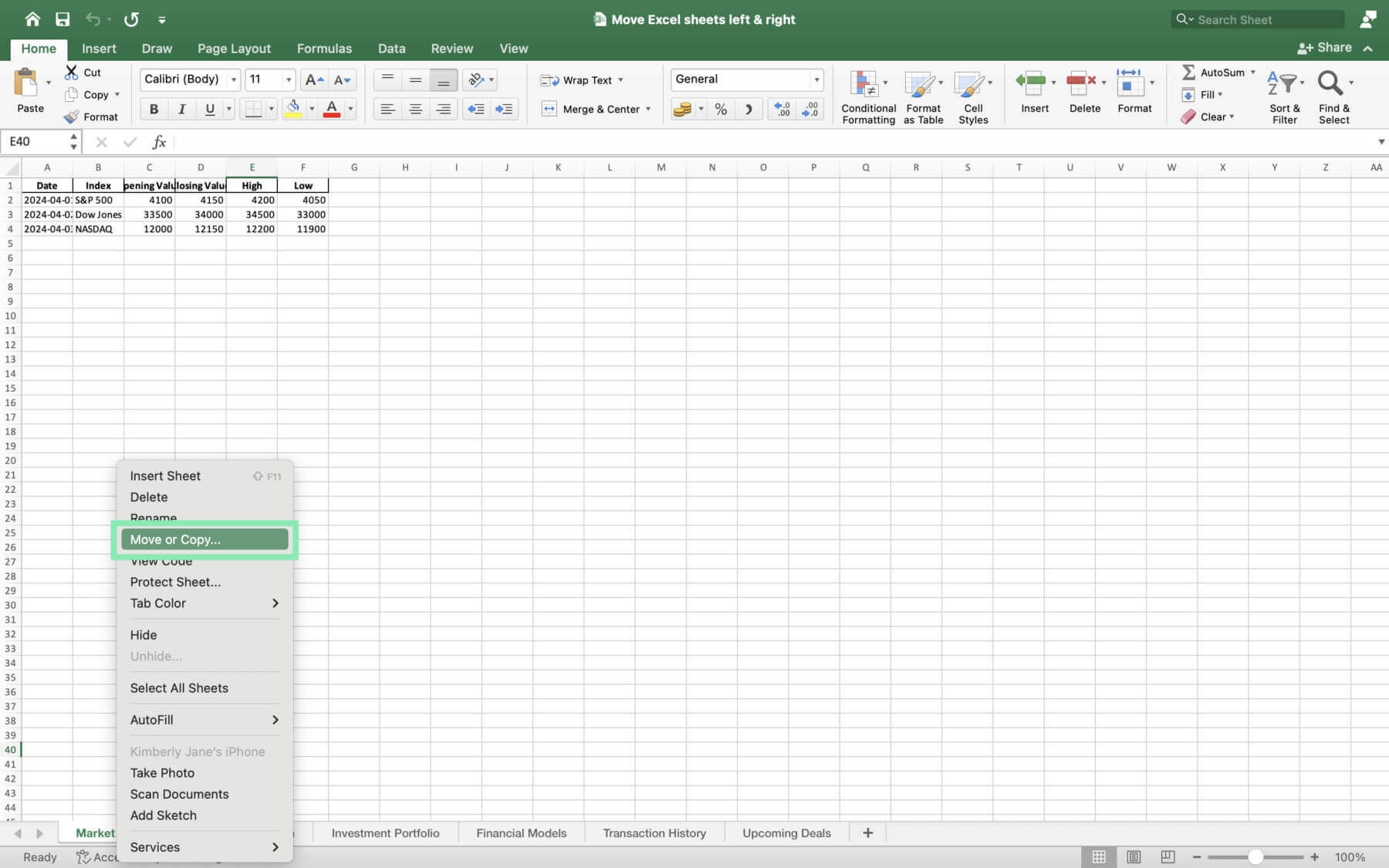 blank excel worksheet