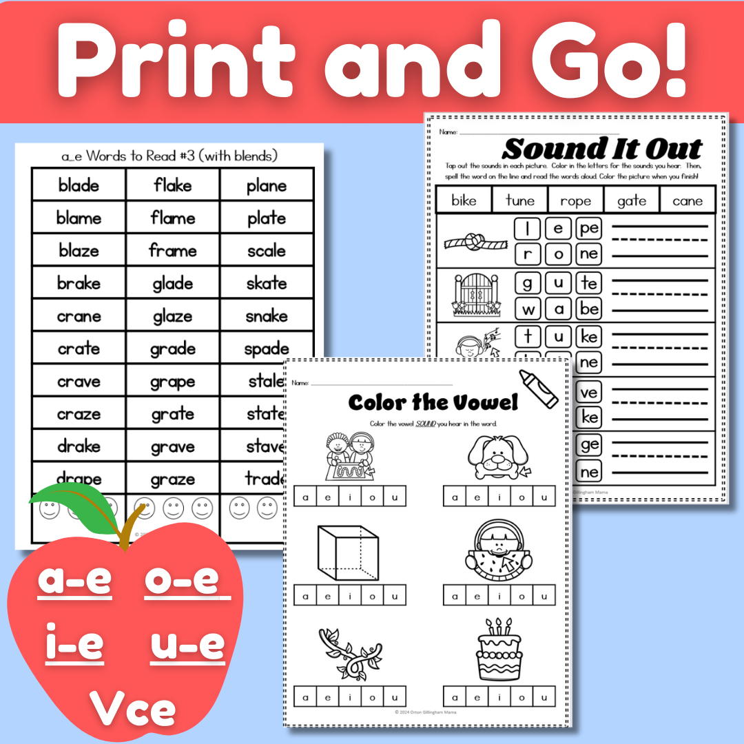 silent e worksheets