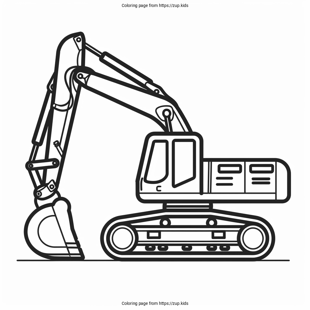 Simple Excavator Coloring Page From Zup kids Simple Excavator Coloring Page From Zup kids