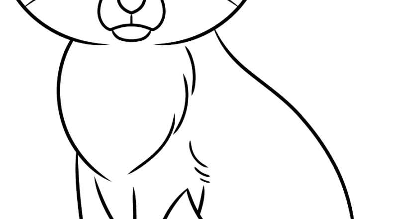 Simple Fox Coloring Page Easy Drawing Guides