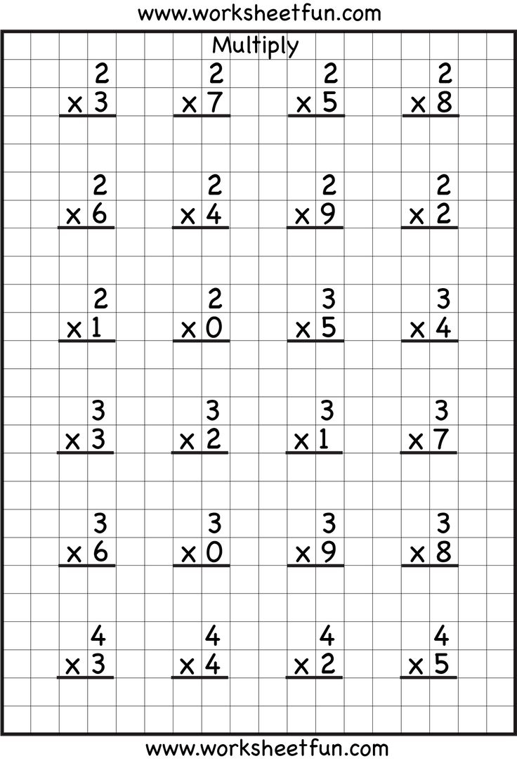 single digit multiplication worksheets