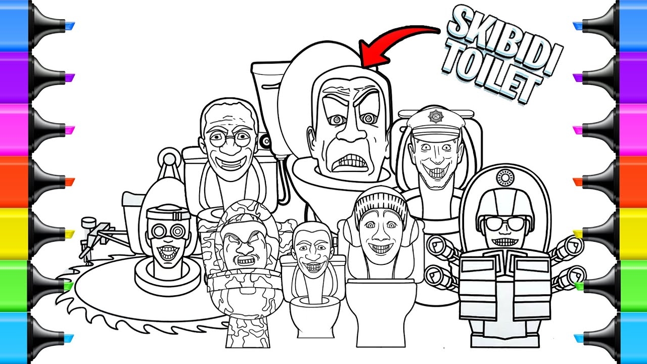 SKIBIDI TOILET Skibidi Toilet 1 52 Episode Coloring Pages How To Color NCS YouTube