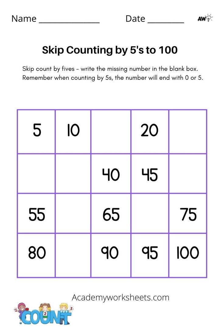 Skip Counting By 5 s Skip Counting By 5 s