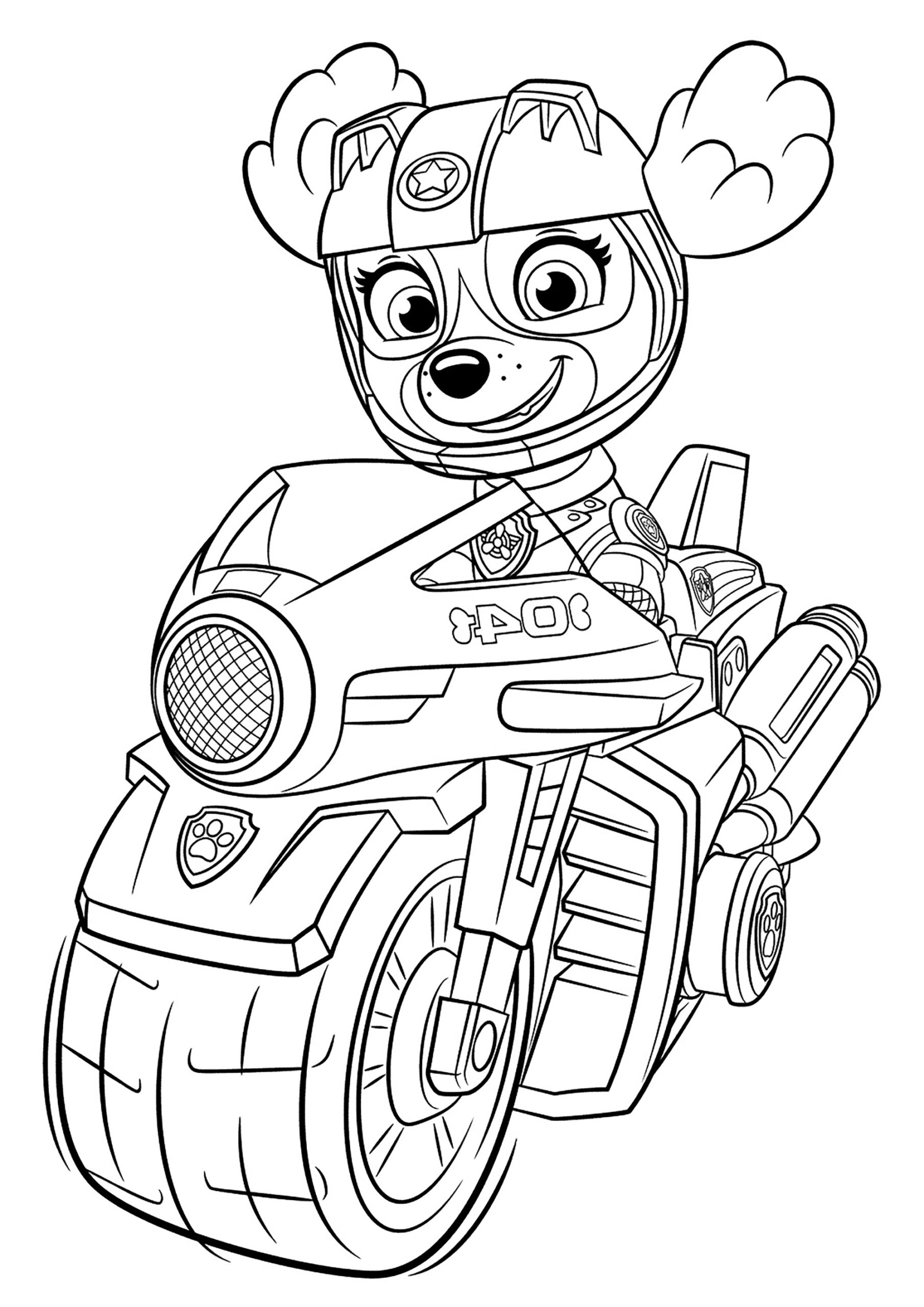 Skye On Her Motorcycle Paw Patrol Mighty Pups Coloring Pages Skye On Her Motorcycle Paw Patrol Mighty Pups Coloring Pages