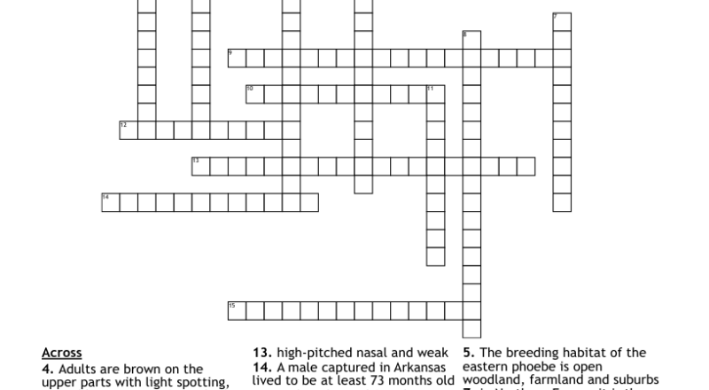 Small Songbirds Crossword Clue 5 Letters Letters