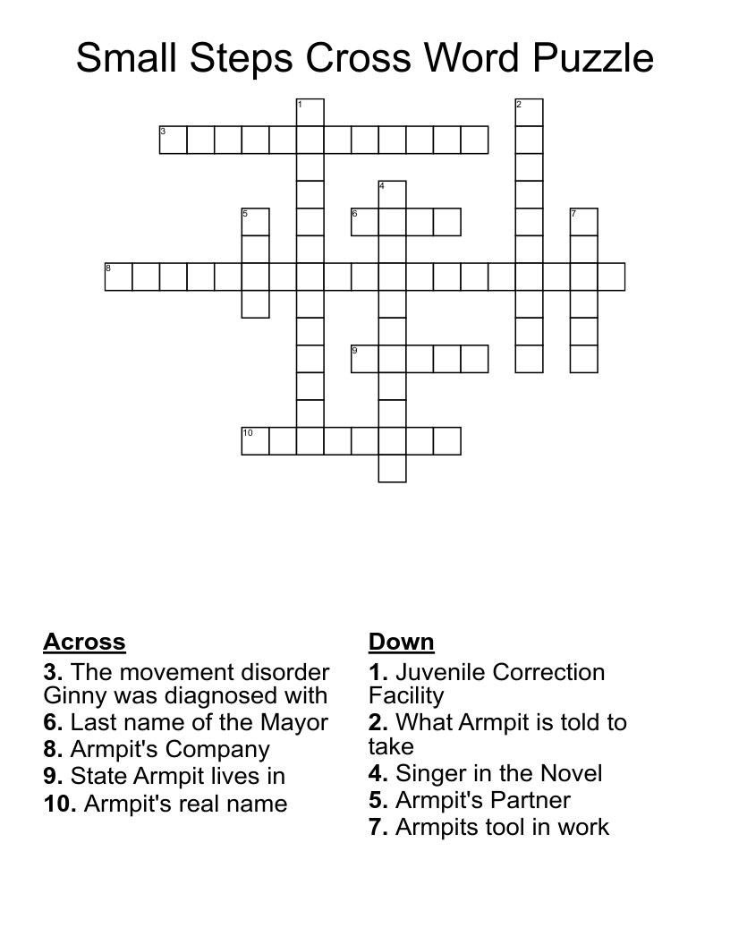 Small Steps Cross Word Puzzle WordMint Small Steps Cross Word Puzzle WordMint