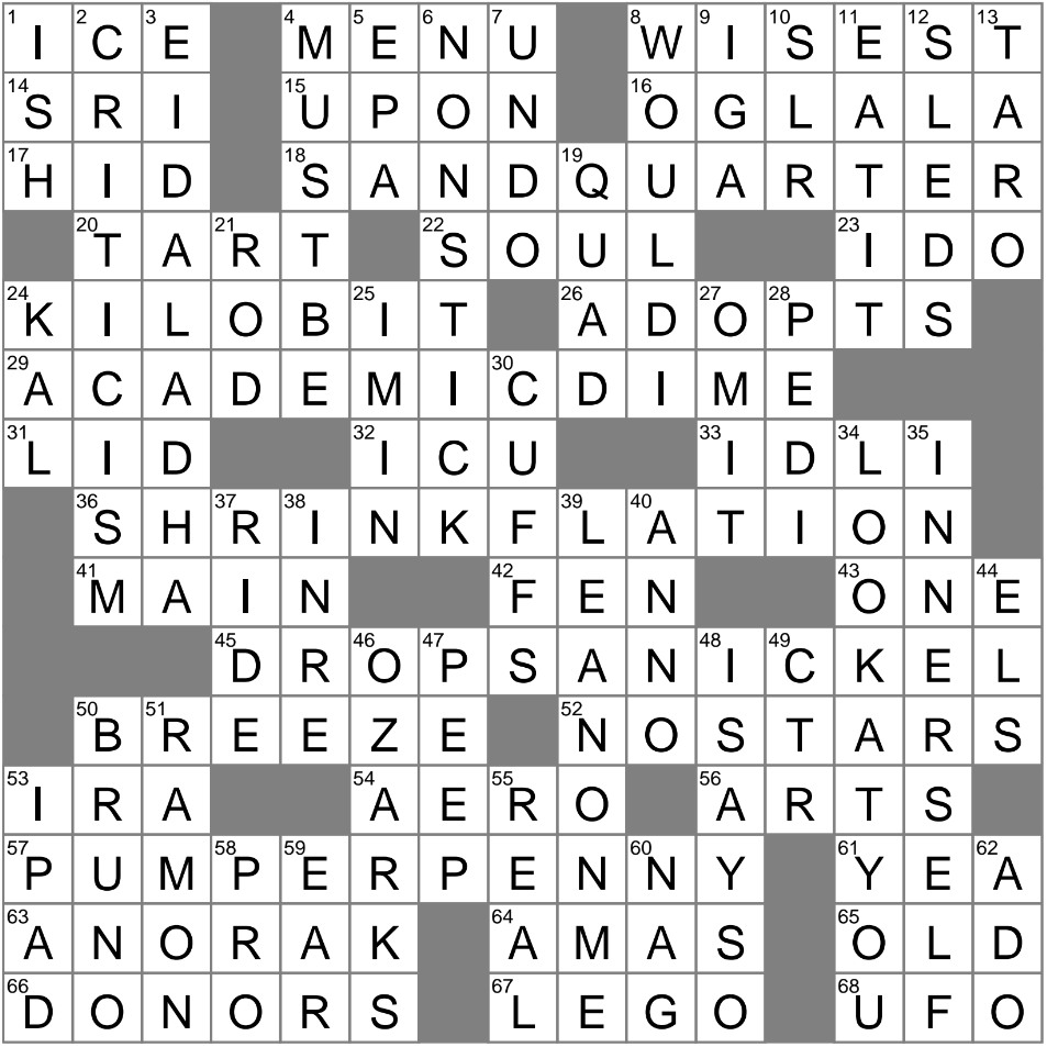 small in amount crossword clue
