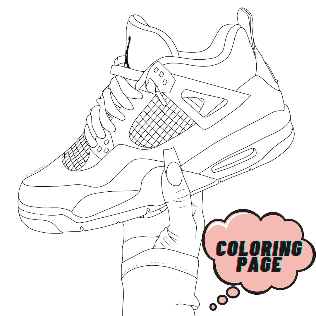Sneaker Coloring Page Etsy