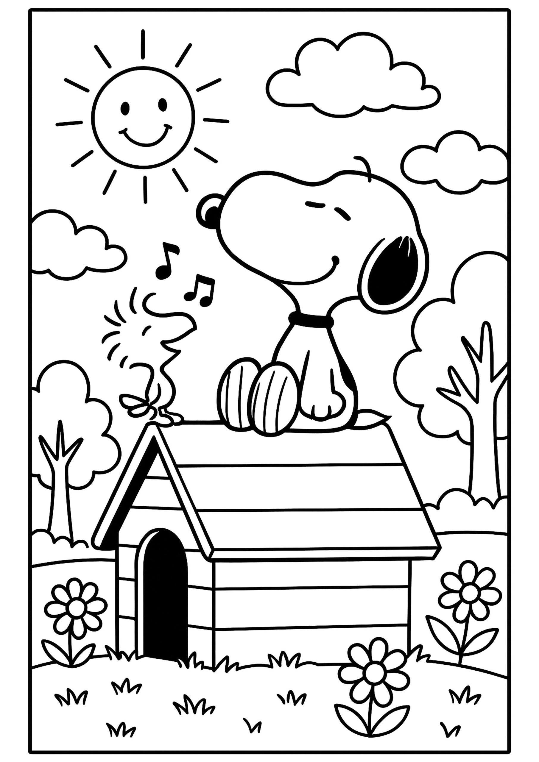 coloring pages snoopy