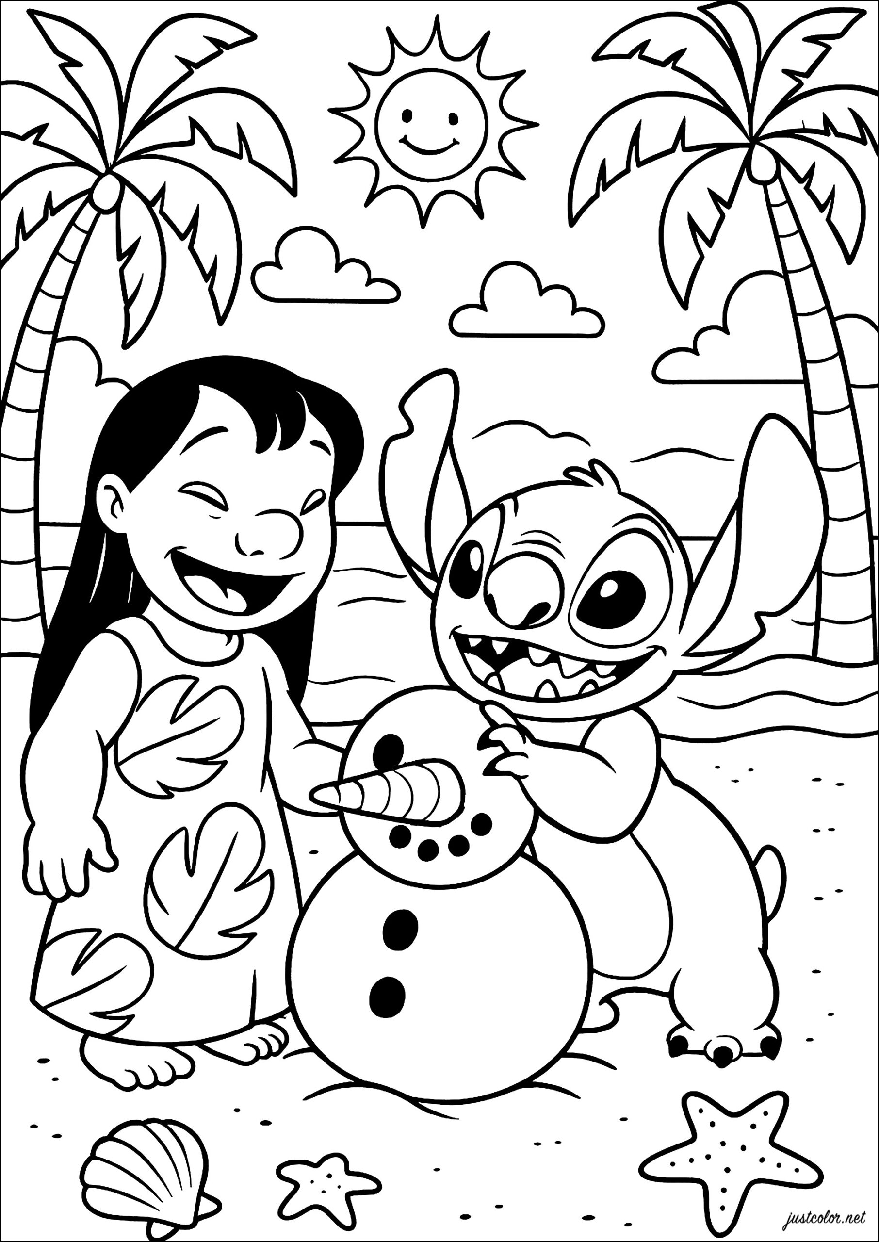Snowman In The Sun Lilo And Stitch Coloring Pages Snowman In The Sun Lilo And Stitch Coloring Pages