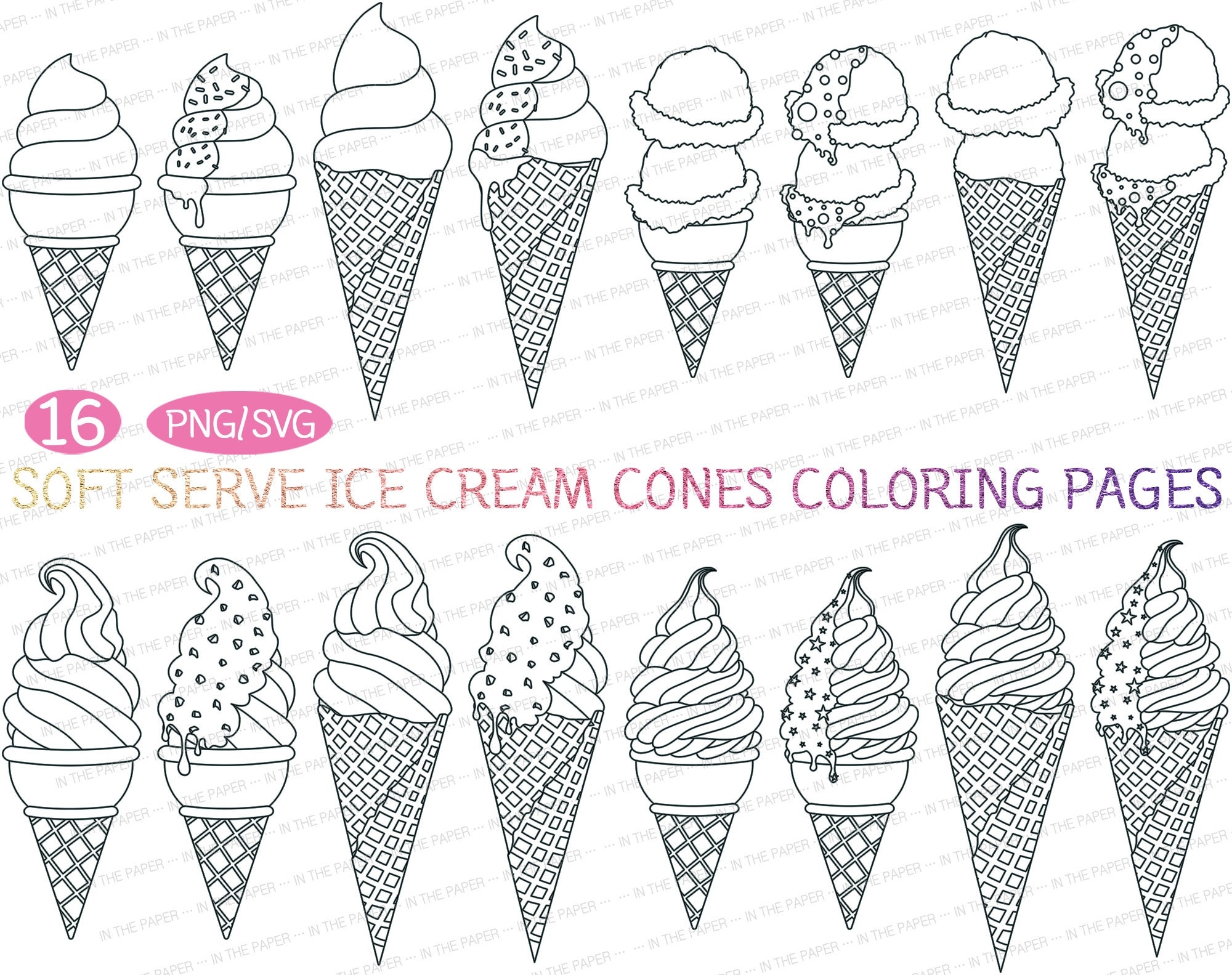 ice cream cone coloring page