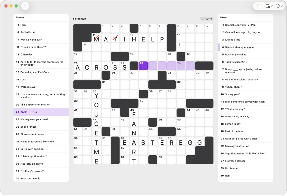 Solve Crossword And Crossword Mini Puzzles In News On Mac Apple Support