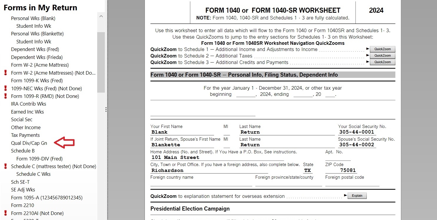 Solved Qualified Dividends And Capital Gain Tax Worksheet Missing 