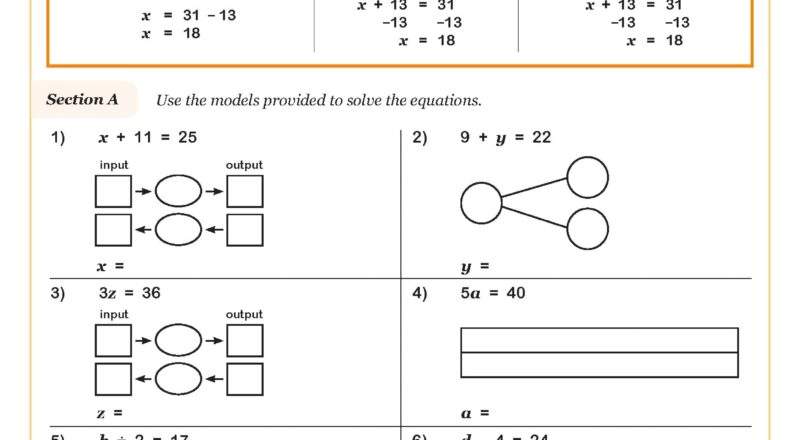 Solving One Step Equations Worksheet PDF Printable Algebra Worksheets