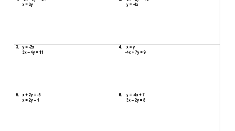 Solving Systems Of Equations By Substitution Homework