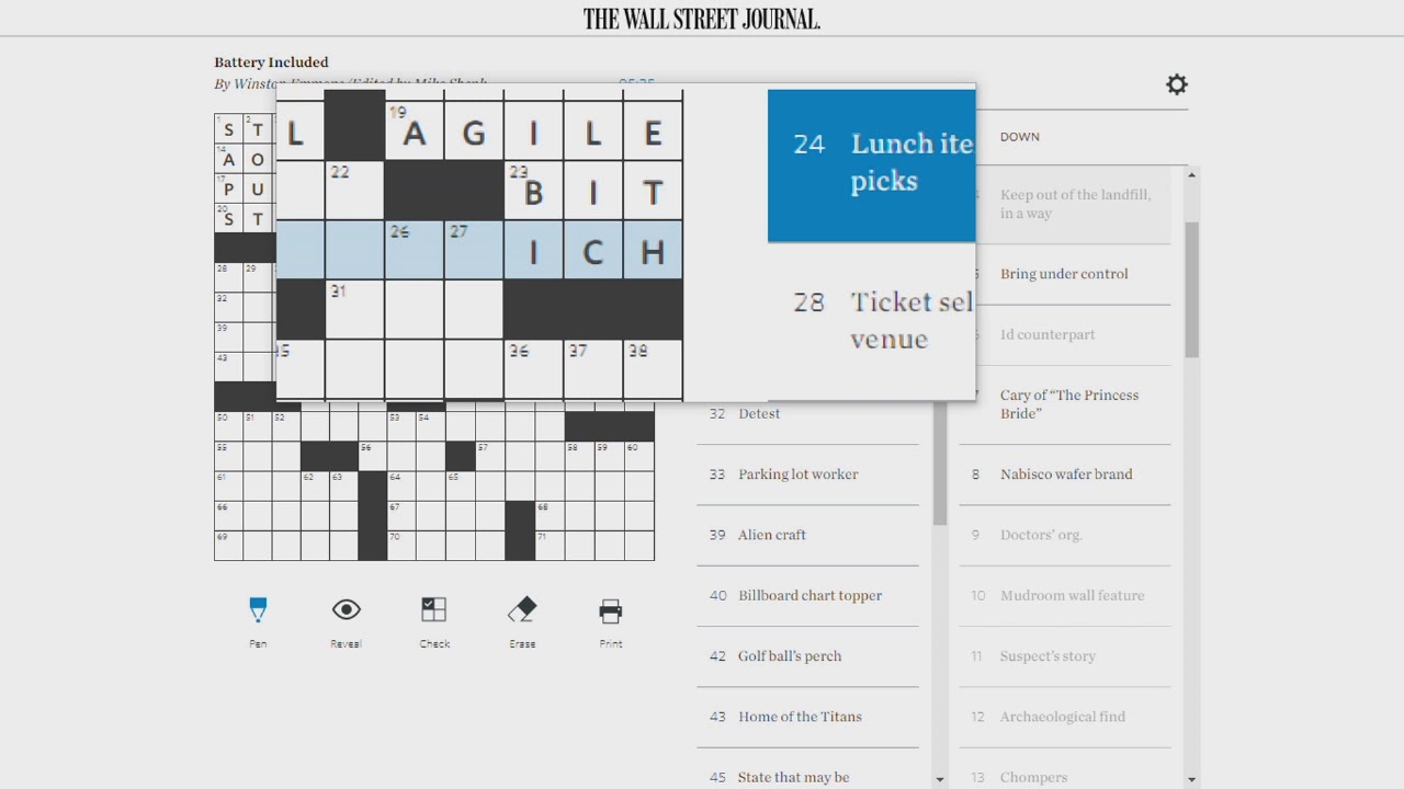 Solving The Wall Street Journal Crossword YouTube