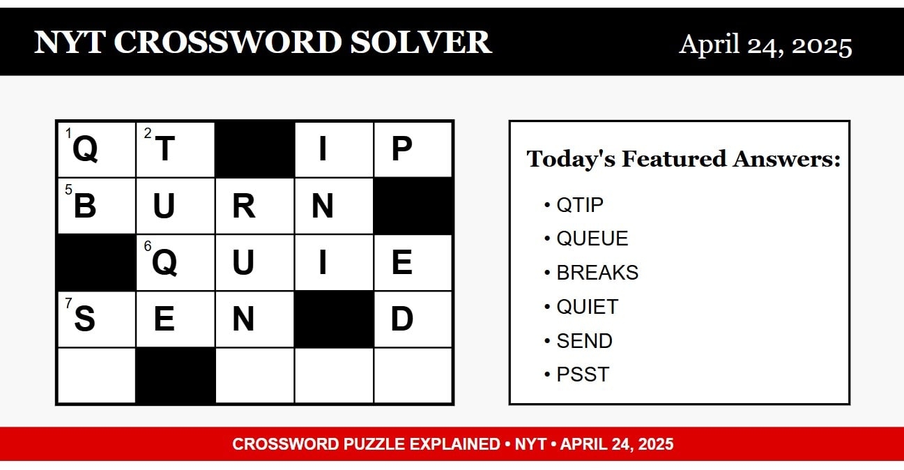 Solving Today s NYT Crossword Puzzle April 24 2025 Clues Explained