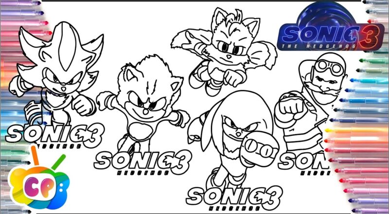 Sonic 3 All Characters Sonic Coloring Pages Movie How To Draw Sonic 3 YouTube