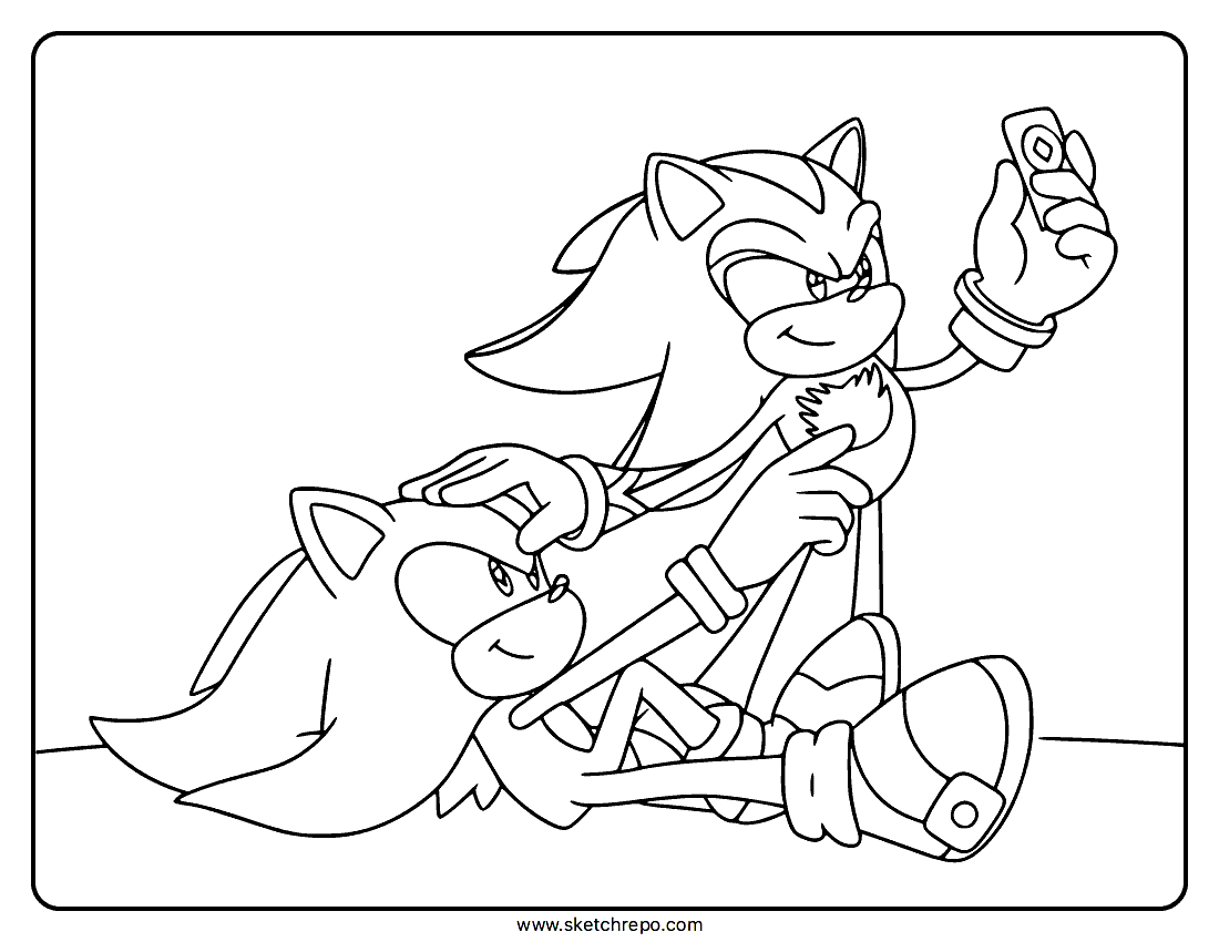 Sonic And Shadow Coloring Page Sketch Repo