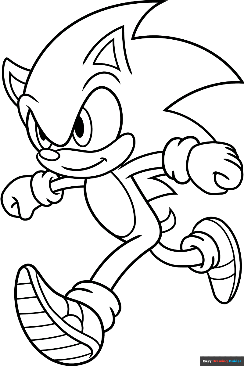 Sonic The Hedgehog Running Coloring Page Easy Drawing Guides
