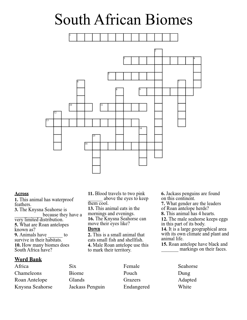 african antelope crossword