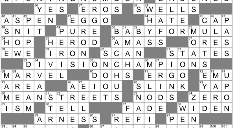 Spanish Term Of Affection Crossword Clue Archives LAXCrossword
